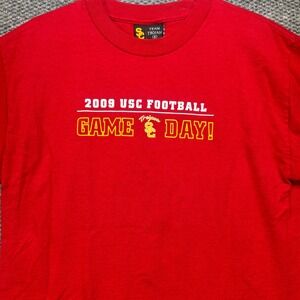 USC Trojans 2009 Football Game Day Schedule T-Shirt Red Mens Medium Team Trojan